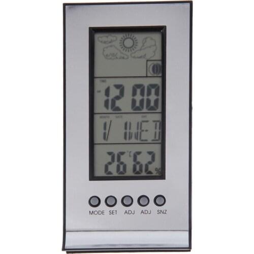 Indoor Outdoor Wireless Weather Thermometer Station Daily Clock Snooze Forecast Calendar