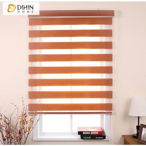HOT! Modern Double Layer Zebra Blinds Roller Blind Easy Install Free Shipping