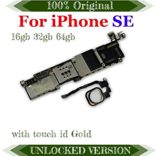 Factory unlocked for iphone SE Motherboard with Touch ID/Without Touch ID 100% Original for iphone 5SE Mainboard with Full Chips