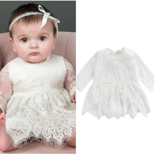 Sweety Baby Floral Embroidery Tassels Romper Dress Hollow Out Long Sleeve O-neck Short Lace Party Jumpsuit