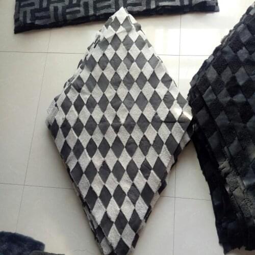 Natural sheep fur one piece splicing leather diamond shape sheep shearing splicing lambskin clothing semi-finished materials