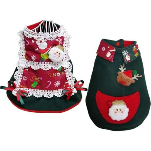 Large Pet Dog Clothes Cute Bow Santa Claus Decoration Pet Coat Warm Dog Vest Puppy Cat Sweater Pets Clothing Outfit XS-5XL
