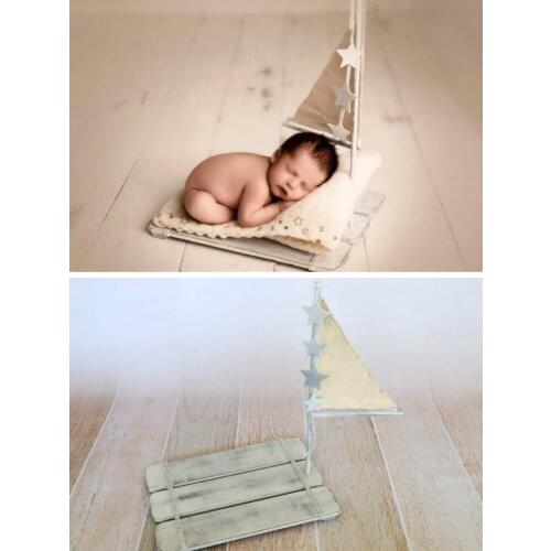 Newborn Photography Props Do Old Sailboat Baby Shooting Container Posing Props White Wodden Boat New Style