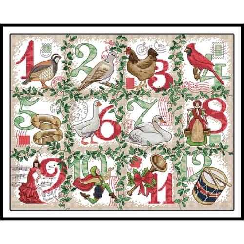 Christmas Counted Cross Stitch Patterns 14CT 11CT Aida Fabric Handmade Needlework Sets Printed Canvas DIY Embroidery Kits Crafts