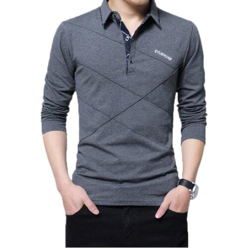 5XL Polo Shirt Collar Men Plus Size 3XL 4XL Autumn Button Brand Men Polo Shirt Long Sleeve Casual Male Shirt Dress Polo Shirts
