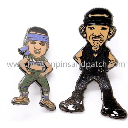 Custom silver metal hard enamel warrior pin badge