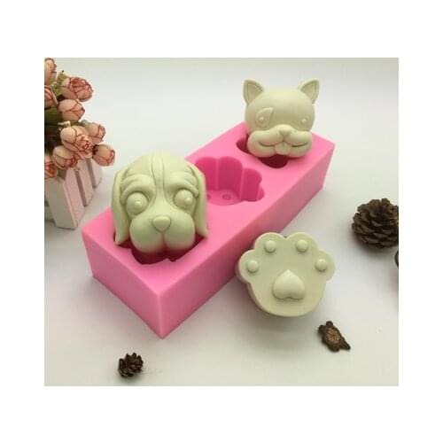 Dog Face Palm Silicone Cake Decoration Mold Animal Cupcake Making Modeling Chocolate Resin Sugarcraft Polymer Clay Mould K185