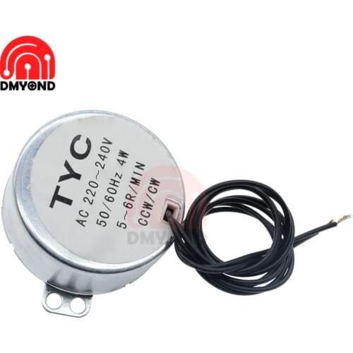 AC 12V 220-240V TYC-50 Motor AC Drive 5-6 r/min Stable Synchronous Motor Pro 4KGF.CM 4W CW/CCW Microwave Turntable