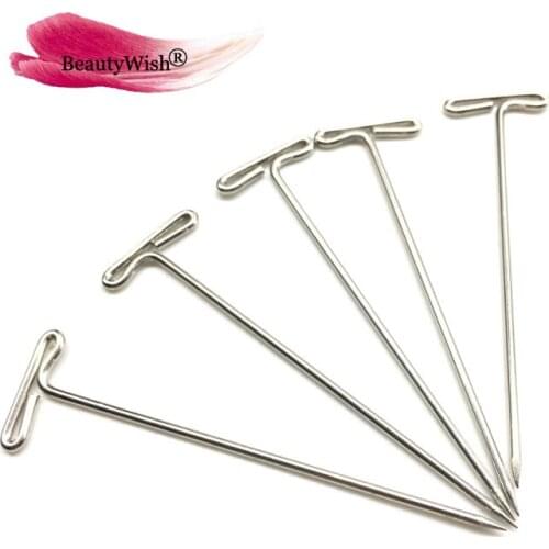 T pin for wig fix on canvas block head wig toupee making tools 50pcs/lot 14mm width 51mm length