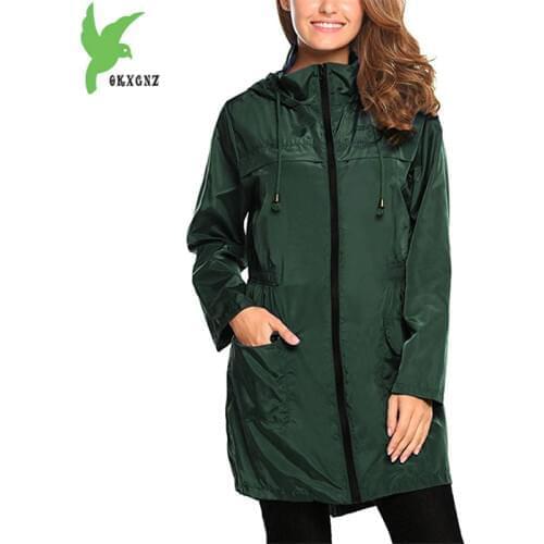 Womens trench coat 2018 spring hoodies Plus size Slim female waterproof raincoat top Windbreaker women coat multiple colour 1952