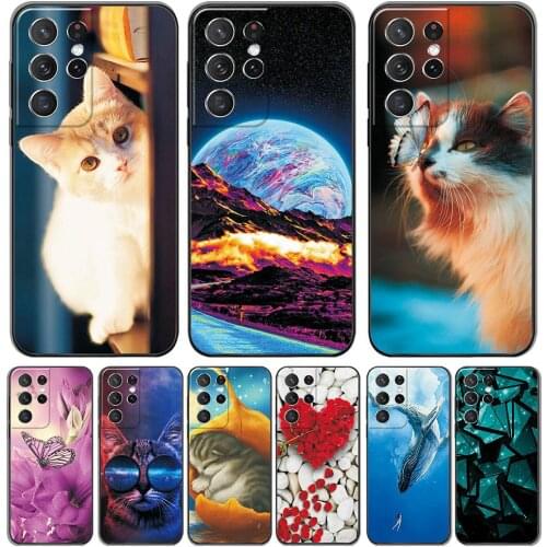 For Samsung S21 Ultra Case Soft Silicone Cover Case For Samsung Galaxy S21 Plus S21+ s 21 Flowers Protective Cover Shell Bumper