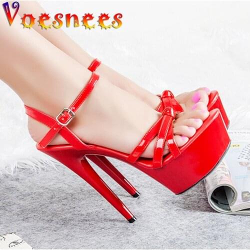 Voesnees Nightclub Women Shoes Sandals Platform Steel Pipe Dance Shoes Thin High-heeled 13-15 cm Female Waterproof Wedding Shoes