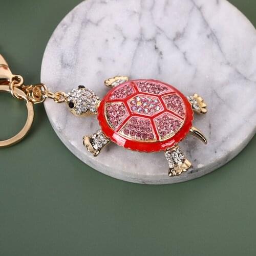 XDPQQ color cute turtle creative European and American metal keychain car bag pendant wholesale manufacturers direct sales