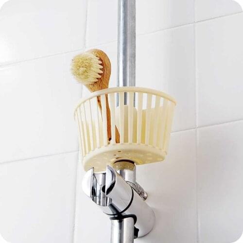 1Pcs PP Plastic Bathroom Shelves Shower Bar Storage Basket Tray Holder Organizer Shower Storage Holder Kitchen Accessory