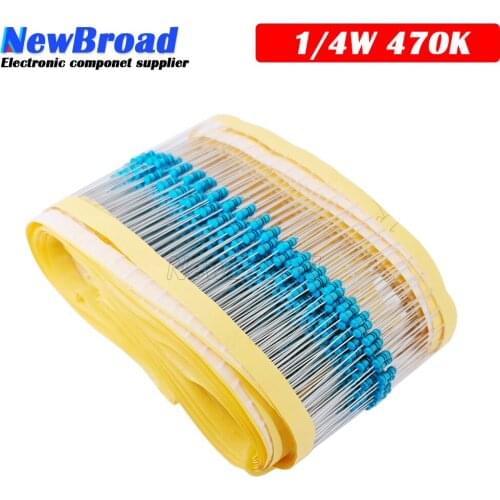 100pcs 470K ohm 1/4W 1% Metal film resistor
