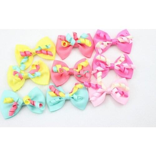 20pcs New mini Ribbon korker Hair Bow Clip for Girl and Woman Hair Accessories Boutique hair Bows Clip Hairpins for Kid HD3406