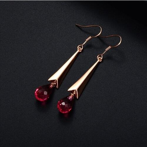 3 Color Long Geometric Drop Earrings Exquisite Imitation Cubic Zirconia Jewelry For Women Fashion Girl Womens Accessories