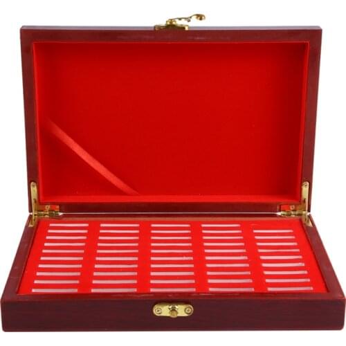50 Pcs Wood Coin Protection Display Box Storage Case Holder Round Box Commemorative Collection Box
