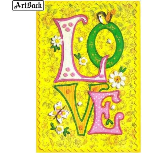 Full square drill 5d diamond painting "love icon" 3d diy stick drill embroidered round diamond embroidery mosaic wall sticker