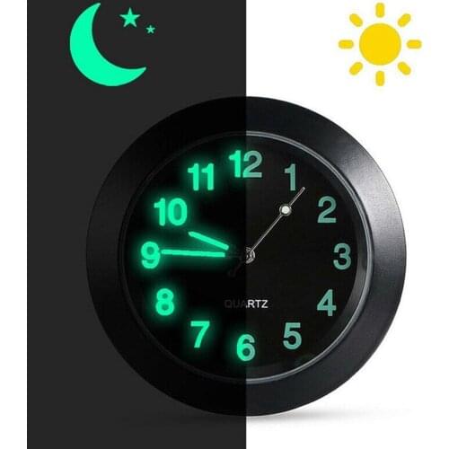 Car Clock Luminous Automobiles Internal Stick-On Mini Car Auto Mechanics Ornament Clocks Watch Quartz Digital Accessories Z5R7