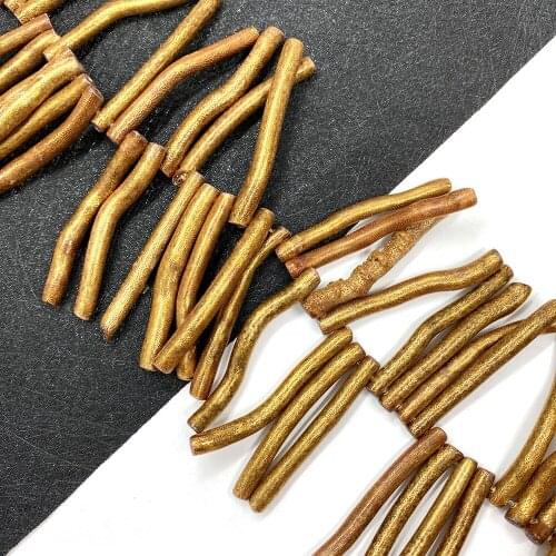 Natural Stone Red Coral Bead Irregular Geometric Strip Square Spaced Bead Jewelry Making DIY Bracelet Necklace Jewelry