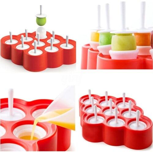 DIY 9PCS Silicone Mini Push Up Jelly Ice Cream Pop Yogurt Mold Popsicle Maker