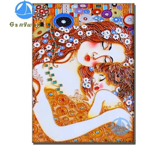 Full Square Round Drill Diamond Painting Abstract Mother And Daughter art 5D DIY Diamond Mosaic Embroidery Handmade Hobby Gift