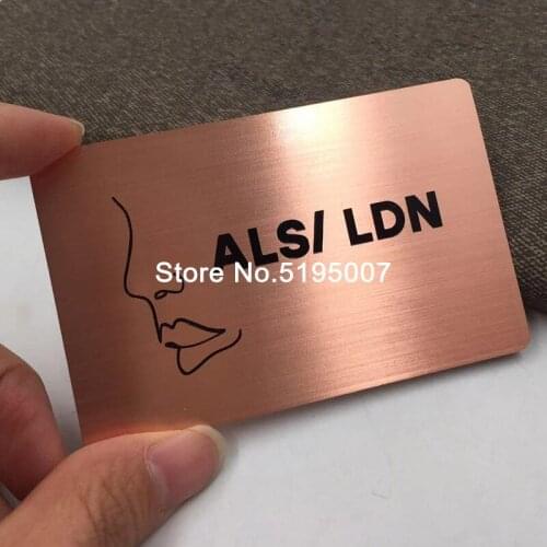 Rose Gold Brushed Metal Cards