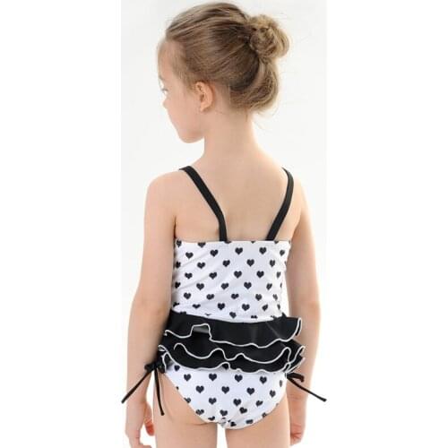 Summer 2-7Y Girls Swimsuit Patchwork One Piece Swimwear Kids Sweet Bathing Suit Toddler Baby Beachwear Bandage Triangle Bikini