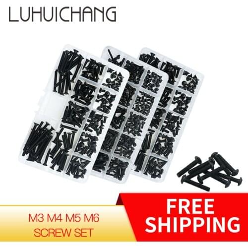 Luhuichang M3 M4 M5 M6 Hexagon Socket Head Cap Screws Bicycle Hex Bolts Nut Screw Set Assortment Kit