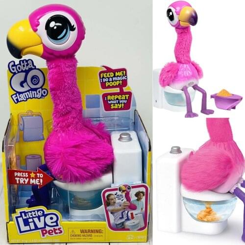 Little live pets electronic pet Flamingo singing in the toilet funny childrens toys