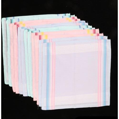 Pack of 12 Pure Cotton Handkerchiefs for Men in Assorted Colors