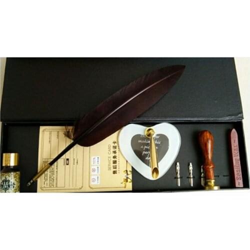 Nature Feather Dip Pen Set Feather Pen