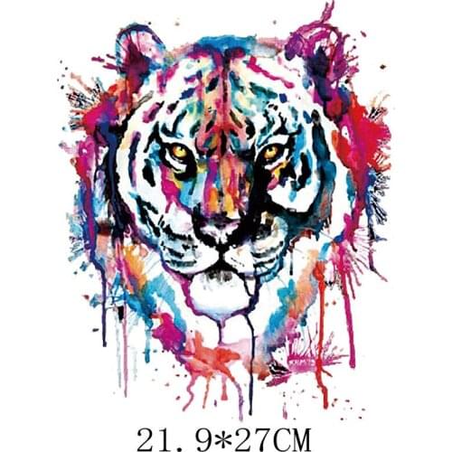 Animal tiger Patch clothes the man boy clothing diy Hot stickers on iron Heat transfer washable Clothes decoration Hot patch