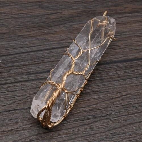 Natural Semi-precious Stones Clear Quartz Is Suitable for Jewelry Charms Pendant Making DIY Necklace Bracelet Accessories