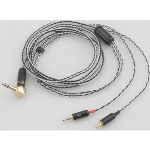 HIFI Headphone cable 3.5mm Right angled Male to Dual 2.5mm Male Compatible with Hifiman HE400S, HE-400I, HE-400i HE560 HE1000