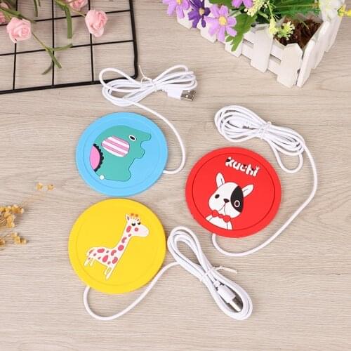 New Creative Cartoon Desktop Heating Insulation Coaster Soft Rubber Coaster Portable Heating Coaster