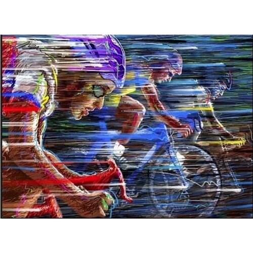 Full Square/Round 5D DIY Diamond Painting Bicycle Race Game Pictures Embroidery Mosaic Rhinestones Art Stickers Room Decor DF461