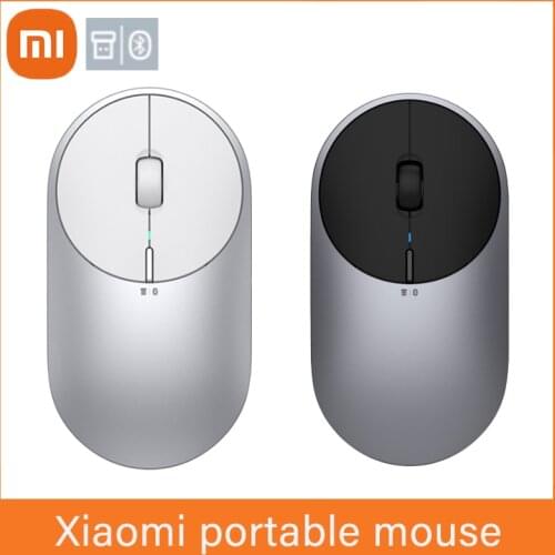 Xiaomi portable mouse 2 laptop desktop computer office home portable mute Bluetooth mouse metal texture dual connection mode