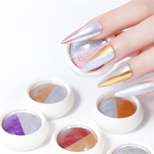 12g Nail Art Powder Two Colors Glitter Manicure Accessories Long Lasting Pigments Powder for Party