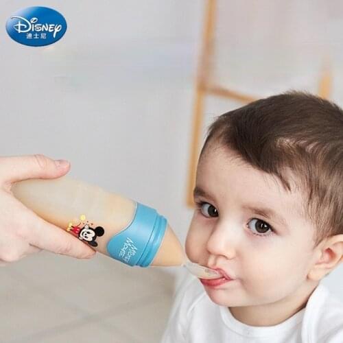 Disney Spoon Feeding Bottle Baby Feeding Misty Silicone Squeeze Spoon Feeding Rice Flour Solid Food Tools