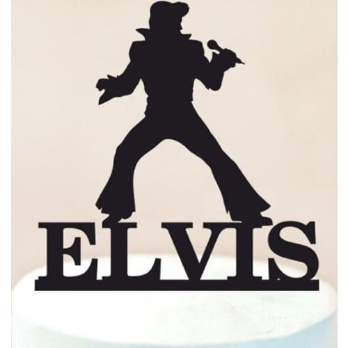 Personalized name Happy Birthday Cake Topper,Elvis Cake topper,rock n roll Birthday Party cake decoration Supplies Topper