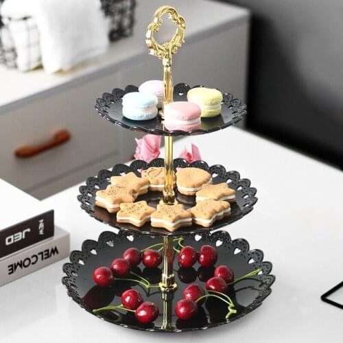 Three-layer Fruit Plate Cake Stand Kitchen Accessories Home Party Dessert Storage Rack Festival Supplies Cupcake Storage Holder