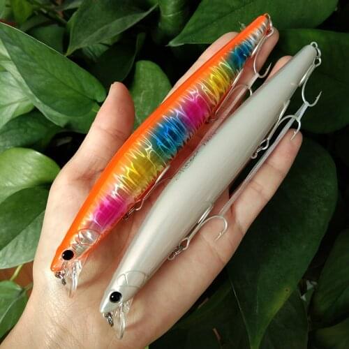 TSURINOYA 2PCS Top Fishing Lure Sinking Minnow DW92 140mm 26g Saltwater Black Bass Pike Long Casting Hard Baits Tungsten Weight