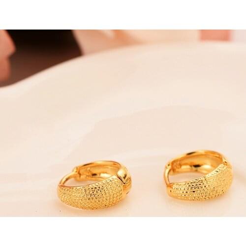 Gold Dubai India Saudi Jewelry romantic Ethiopia Geometric Hoop Earrings for Women Gold african Twisted Earring girls gifts