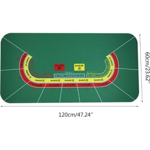 1.2×0.6m Casino Table Mat Rubber Poker Mat Baccarat Dice Blackjack Desk Pad