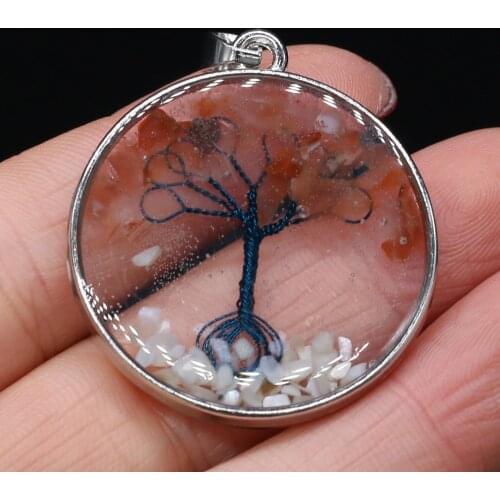 1Pcs Natural Stone Pendants Red Agates Tree of Life High Quality for Necklace Earrings Jewelry Making DIY Gifts