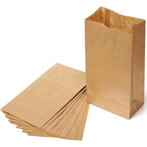 100pcs/lot-17*9*5cm Blank Kraft Paper Bags Sandwich Bread Food Takeout Bags Wedding Party Favour Gift Bags 7 sizes options