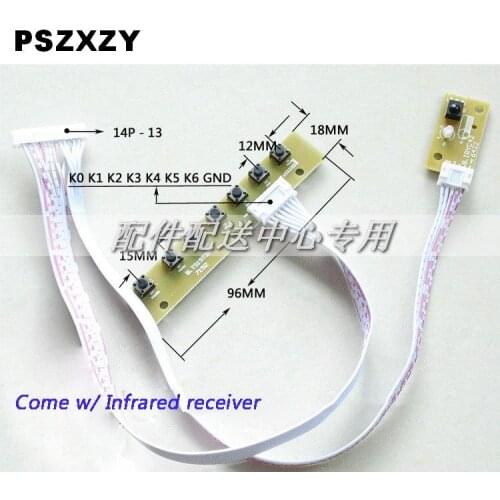 2pcs x 7 Key Switch Driver Board Keyboard for LCD Monitor w/ Infrared Receiver & Cable Free Shipping