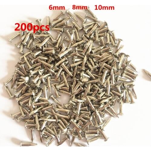 6mm 8mm 10mm 200PCS Round Furniture drum nail Fit Hinges Flat Round Head Phillips Cusp Fasteners Hardware Silver Small